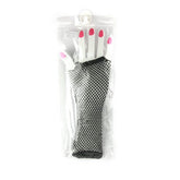 Party Glitter Glove(L) in black mesh with pink tips, perfect for festive occasions and parties.